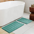 subrtex Bathroom Rugs Chenille Bath Rug Striped Plush Bath Mat Soft Rugs for Bathroom Water Absorbent Shower Mat Quick Dry Machine Washable(Light Purple,20"x32")