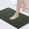 FRESHMINT Chenille Bathroom Rugs Mat 24"x17", Non-Slip Bath Mat for Bathroom Floor & Bathtub, Washable Soft Shower Shag Bath Rugs, Durable Fluffy Thick Water Absorbent Microfiber Shower Mat, White