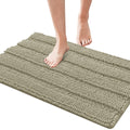 subrtex Bathroom Rugs Chenille Bath Rug Striped Plush Bath Mat Soft Rugs for Bathroom Water Absorbent Shower Mat Quick Dry Machine Washable(Light Purple,20"x32")