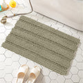 subrtex Bathroom Rugs Chenille Bath Rug Striped Plush Bath Mat Soft Rugs for Bathroom Water Absorbent Shower Mat Quick Dry Machine Washable(Light Purple,20"x32")