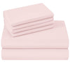 HOMEIDEAS Full Size Bed Sheets - 6 Piece Set (Pale Pink) - Extra Soft Brushed Microfiber 1800 Bedding Sheets, Deep Pocket, Wrinkle & Fade Free