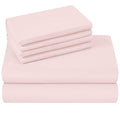 HOMEIDEAS Full Size Bed Sheets - 6 Piece Set (Pale Pink) - Extra Soft Brushed Microfiber 1800 Bedding Sheets, Deep Pocket, Wrinkle & Fade Free