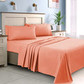 HOMEIDEAS Full Size Bed Sheets - 6 Piece Set (Pale Pink) - Extra Soft Brushed Microfiber 1800 Bedding Sheets, Deep Pocket, Wrinkle & Fade Free