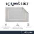 Amazon Basics Banded Bathroom Bath Rug Mat, Bright White, 31" L x 20" W