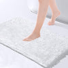 FRESHMINT Chenille Bathroom Rugs Mat 24"x17", Non-Slip Bath Mat for Bathroom Floor & Bathtub, Washable Soft Shower Shag Bath Rugs, Durable Fluffy Thick Water Absorbent Microfiber Shower Mat, White