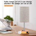 ZJOJO Table Lamp Bedside Nightstand Lamps for Bedrooms Set of 2 with 3 Way Dimmable Using Rocker Switch Night Lamp with AC Outlets for Living Room/Reading Room, metal, porcelain, stone, Metal