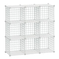 HUBSON Wire Cube Storage Organizer, Book/Toy/Craft/Potted Plants and Pet Closet Organizers and Storage Shelves, 12-Cube Freely Combinable Metal Grids Storage Shelf, Black, Iron