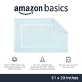 Amazon Basics Banded Bathroom Bath Rug Mat, Bright White, 31" L x 20" W