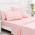 Overket Full Sheet Set Ultra Soft Full Bed Sheets 1800 Series Luxury Cooling Sheets-100% Microfiber-Breathable-Wrinkle Free - Full Size Rose-6PC