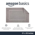 Amazon Basics Banded Bathroom Bath Rug Mat, Bright White, 31" L x 20" W