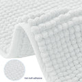 subrtex Bathroom Rugs Chenille Bath Rug Soft Short Plush Bath Mat Soft Shower Mat Water Absorbent Shower Mat Quick Dry Machine Washable(White,20" x 32")