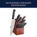 HENCKELS Premium Quality 15-Piece Knife Set with Block, Razor-Sharp, German Engineered Knife Informed by over 100 Years of Masterful Knife Making, Lightweight and Strong, Dishwasher Safe