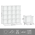 HUBSON Wire Cube Storage Organizer, Book/Toy/Craft/Potted Plants and Pet Closet Organizers and Storage Shelves, 12-Cube Freely Combinable Metal Grids Storage Shelf, Black, Iron