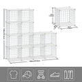 HUBSON Wire Cube Storage Organizer, Book/Toy/Craft/Potted Plants and Pet Closet Organizers and Storage Shelves, 12-Cube Freely Combinable Metal Grids Storage Shelf, Black, Iron