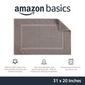 Amazon Basics Banded Bathroom Bath Rug Mat, Bright White, 31" L x 20" W