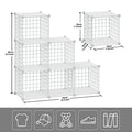 HUBSON Wire Cube Storage Organizer, Book/Toy/Craft/Potted Plants and Pet Closet Organizers and Storage Shelves, 12-Cube Freely Combinable Metal Grids Storage Shelf, Black, Iron