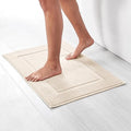 Amazon Basics Banded Bathroom Bath Rug Mat, Bright White, 31" L x 20" W