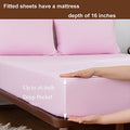 Overket Full Sheet Set Ultra Soft Full Bed Sheets 1800 Series Luxury Cooling Sheets-100% Microfiber-Breathable-Wrinkle Free - Full Size Rose-6PC