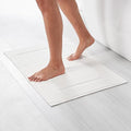 Amazon Basics Banded Bathroom Bath Rug Mat, Bright White, 31" L x 20" W