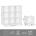 HUBSON Wire Cube Storage Organizer, Book/Toy/Craft/Potted Plants and Pet Closet Organizers and Storage Shelves, 12-Cube Freely Combinable Metal Grids Storage Shelf, Black, Iron