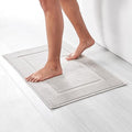 Amazon Basics Banded Bathroom Bath Rug Mat, Bright White, 31" L x 20" W