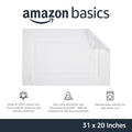 Amazon Basics Banded Bathroom Bath Rug Mat, Bright White, 31" L x 20" W