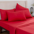 Overket Full Sheet Set Ultra Soft Full Bed Sheets 1800 Series Luxury Cooling Sheets-100% Microfiber-Breathable-Wrinkle Free - Full Size Rose-6PC