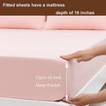 Overket Full Sheet Set Ultra Soft Full Bed Sheets 1800 Series Luxury Cooling Sheets-100% Microfiber-Breathable-Wrinkle Free - Full Size Rose-6PC