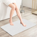 subrtex Bathroom Rugs Chenille Bath Rug Soft Short Plush Bath Mat Soft Shower Mat Water Absorbent Shower Mat Quick Dry Machine Washable(White,20" x 32")