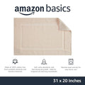 Amazon Basics Banded Bathroom Bath Rug Mat, Bright White, 31" L x 20" W