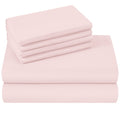 HOMEIDEAS Full Size Bed Sheets - 6 Piece Set (Pale Pink) - Extra Soft Brushed Microfiber 1800 Bedding Sheets, Deep Pocket, Wrinkle & Fade Free