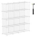 HUBSON Wire Cube Storage Organizer, Book/Toy/Craft/Potted Plants and Pet Closet Organizers and Storage Shelves, 12-Cube Freely Combinable Metal Grids Storage Shelf, Black, Iron