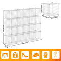 HUBSON Wire Cube Storage Organizer, Book/Toy/Craft/Potted Plants and Pet Closet Organizers and Storage Shelves, 12-Cube Freely Combinable Metal Grids Storage Shelf, Black, Iron