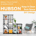 HUBSON Wire Cube Storage Organizer, Book/Toy/Craft/Potted Plants and Pet Closet Organizers and Storage Shelves, 12-Cube Freely Combinable Metal Grids Storage Shelf, Black, Iron