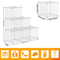 HUBSON Wire Cube Storage Organizer, Book/Toy/Craft/Potted Plants and Pet Closet Organizers and Storage Shelves, 12-Cube Freely Combinable Metal Grids Storage Shelf, Black, Iron