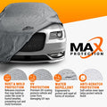 Armor All Heavy Duty Premium All-Weather Car Cover by Season Guard; Max Protection from Sun Rain Wind & Snow for Car or Sedan up to 228" in Length; Indoor & Outdoor Covers, Grey (1270117SG)