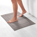 Amazon Basics Banded Bathroom Bath Rug Mat, Bright White, 31" L x 20" W