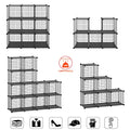 HUBSON Wire Cube Storage Organizer, Book/Toy/Craft/Potted Plants and Pet Closet Organizers and Storage Shelves, 12-Cube Freely Combinable Metal Grids Storage Shelf, Black, Iron