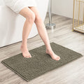 subrtex Bathroom Rugs Chenille Bath Rug Soft Short Plush Bath Mat Soft Shower Mat Water Absorbent Shower Mat Quick Dry Machine Washable(White,20" x 32")