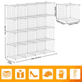 HUBSON Wire Cube Storage Organizer, Book/Toy/Craft/Potted Plants and Pet Closet Organizers and Storage Shelves, 12-Cube Freely Combinable Metal Grids Storage Shelf, Black, Iron