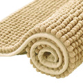 subrtex Bathroom Rugs Chenille Bath Rug Soft Short Plush Bath Mat Soft Shower Mat Water Absorbent Shower Mat Quick Dry Machine Washable(White,20" x 32")