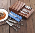 Cangshan N1 Series 59496 German Steel Forged 8-Piece Steak Knife Set with Solid Acacia Wood Block, 5-Inch Blade