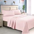 HOMEIDEAS Full Size Bed Sheets - 6 Piece Set (Pale Pink) - Extra Soft Brushed Microfiber 1800 Bedding Sheets, Deep Pocket, Wrinkle & Fade Free