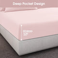 HOMEIDEAS Full Size Bed Sheets - 6 Piece Set (Pale Pink) - Extra Soft Brushed Microfiber 1800 Bedding Sheets, Deep Pocket, Wrinkle & Fade Free