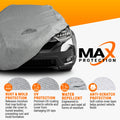 Armor All Heavy Duty Premium All-Weather Car Cover by Season Guard; Max Protection from Sun Rain Wind & Snow for Car or Sedan up to 228" in Length; Indoor & Outdoor Covers, Grey (1270117SG)