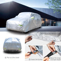 Amazon Basics Silver Weatherproof Car Cover - 150D Oxford, Sedans up to 200"