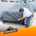 Armor All Heavy Duty Premium All-Weather Car Cover by Season Guard; Max Protection from Sun Rain Wind & Snow for Car or Sedan up to 228" in Length; Indoor & Outdoor Covers, Grey (1270117SG)