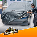 Armor All Heavy Duty Premium All-Weather Car Cover by Season Guard; Max Protection from Sun Rain Wind & Snow for Car or Sedan up to 228" in Length; Indoor & Outdoor Covers, Grey (1270117SG)