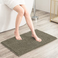 subrtex Bathroom Rugs Chenille Bath Rug Soft Short Plush Bath Mat Soft Shower Mat Water Absorbent Shower Mat Quick Dry Machine Washable(White,20" x 32")