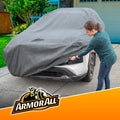 Armor All Heavy Duty Premium All-Weather Car Cover by Season Guard; Max Protection from Sun Rain Wind & Snow for Car or Sedan up to 228" in Length; Indoor & Outdoor Covers, Grey (1270117SG)